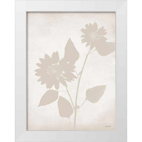 Floral Silhouette III White Modern Wood Framed Art Print by Lettered And Lined
