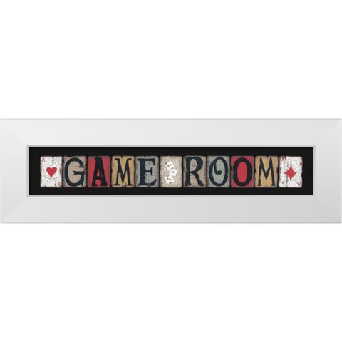 Game Room White Modern Wood Framed Art Print by Spivey, Linda