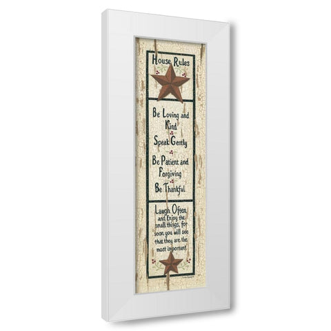 House Rules White Modern Wood Framed Art Print by Spivey, Linda