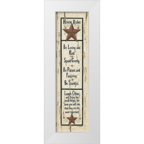 House Rules White Modern Wood Framed Art Print by Spivey, Linda