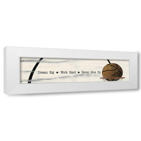 Basketball - Dream White Modern Wood Framed Art Print by Spivey, Linda
