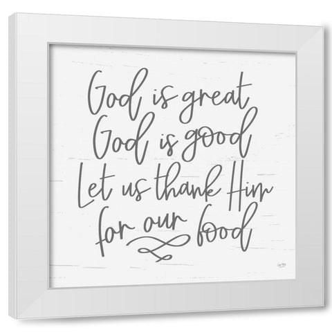 God is Great White Modern Wood Framed Art Print by Lux + Me Designs