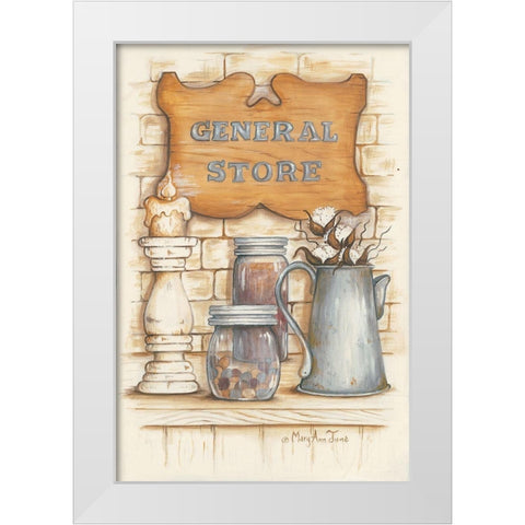 General Store White Modern Wood Framed Art Print by June, Mary Ann