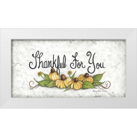 Thankful For You… White Modern Wood Framed Art Print by June, Mary Ann