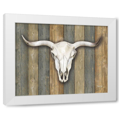 Cow Skull II White Modern Wood Framed Art Print by Rae, Marla