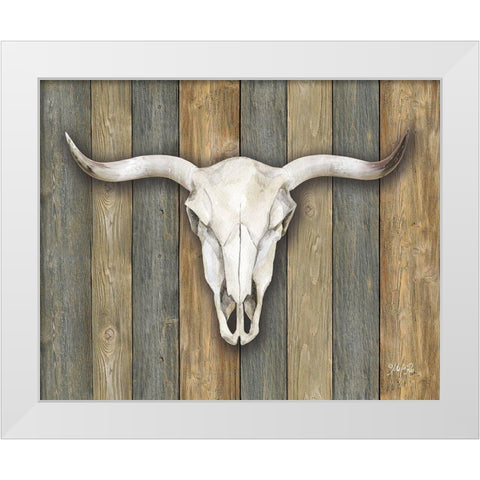 Cow Skull II White Modern Wood Framed Art Print by Rae, Marla