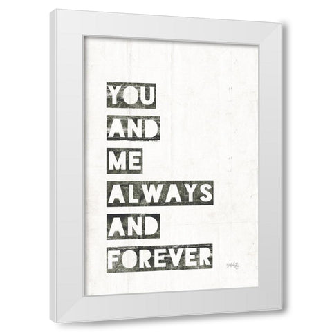 You and Me White Modern Wood Framed Art Print by Rae, Marla