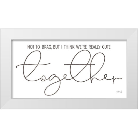 Cute Together White Modern Wood Framed Art Print by Rae, Marla