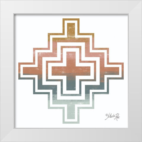 Tranquil Tribal Print 1 White Modern Wood Framed Art Print by Rae, Marla