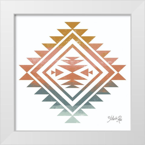 Tranquil Tribal Print 3 White Modern Wood Framed Art Print by Rae, Marla
