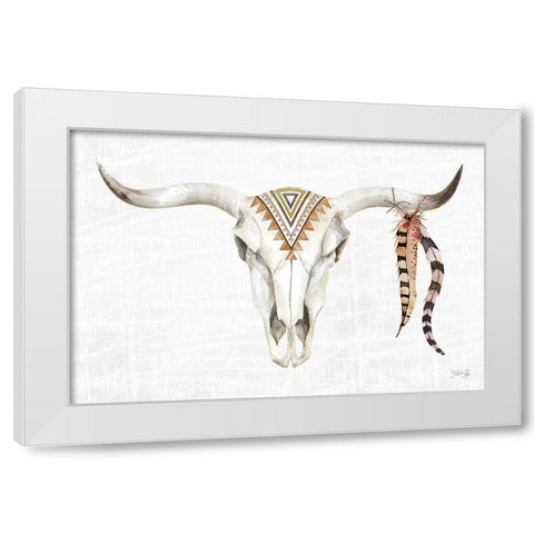 Tribal Skull I White Modern Wood Framed Art Print by Rae, Marla