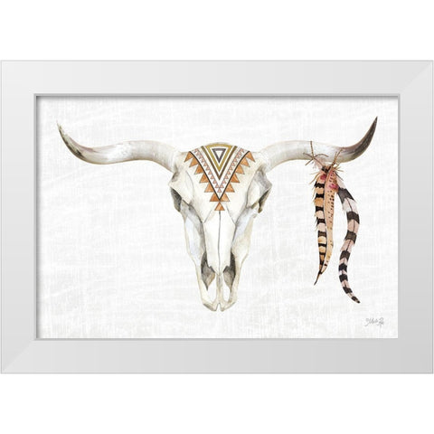 Tribal Skull I White Modern Wood Framed Art Print by Rae, Marla