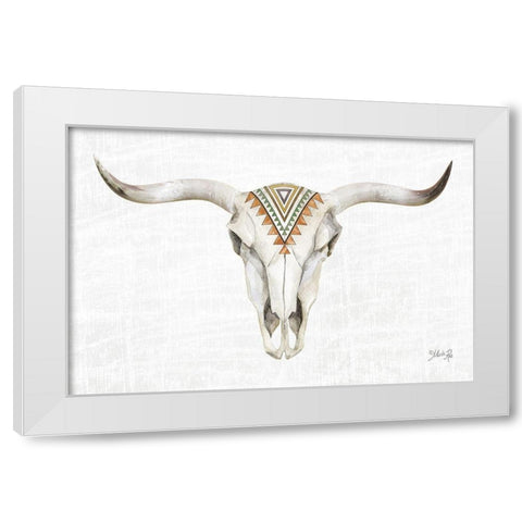 Tribal Skull III White Modern Wood Framed Art Print by Rae, Marla