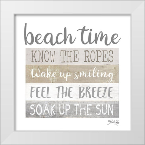 Beach Time White Modern Wood Framed Art Print by Rae, Marla