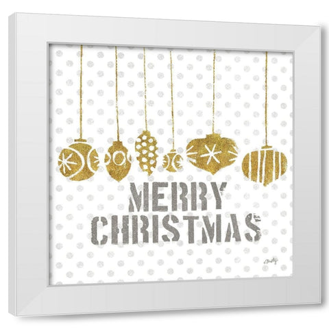 Merry Christmas White Modern Wood Framed Art Print by Michelle, Misty