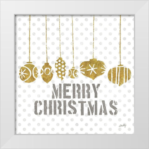 Merry Christmas White Modern Wood Framed Art Print by Michelle, Misty
