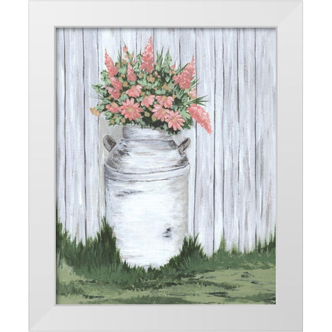 White Washed Milk Can White Modern Wood Framed Art Print by Norman, Michele