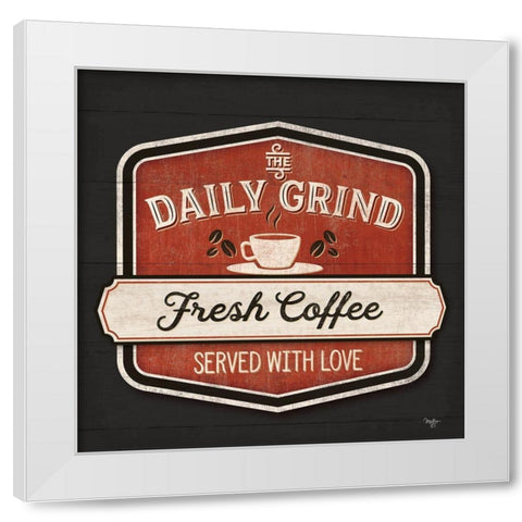The Daily Grind White Modern Wood Framed Art Print by Mollie B.