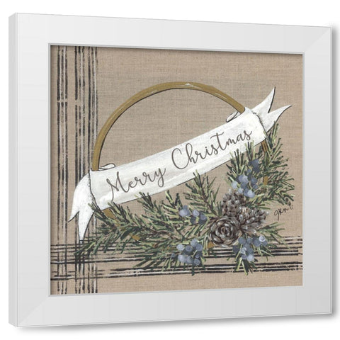 Merry Christmas White Modern Wood Framed Art Print by Norkus, Julie