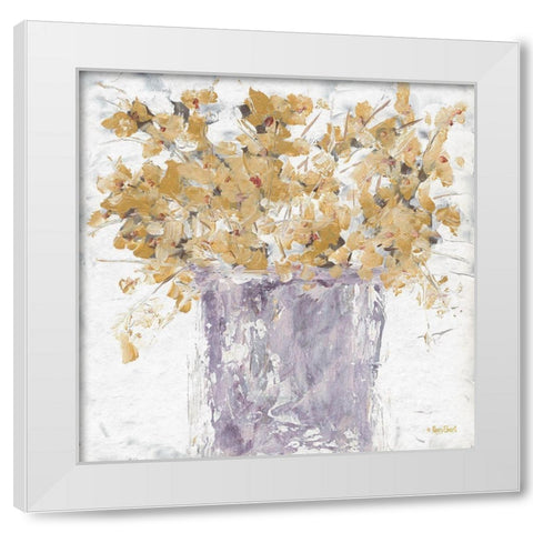 Autumn Golds White Modern Wood Framed Art Print by Ebert, Roey