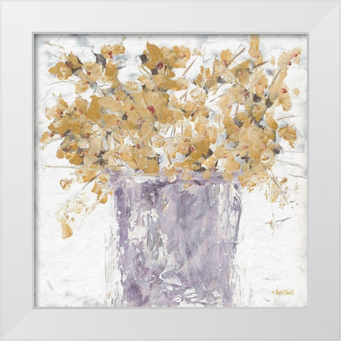 Autumn Golds White Modern Wood Framed Art Print by Ebert, Roey