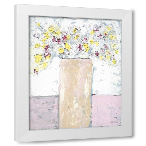 Kitchen Table Flowers White Modern Wood Framed Art Print by Ebert, Roey