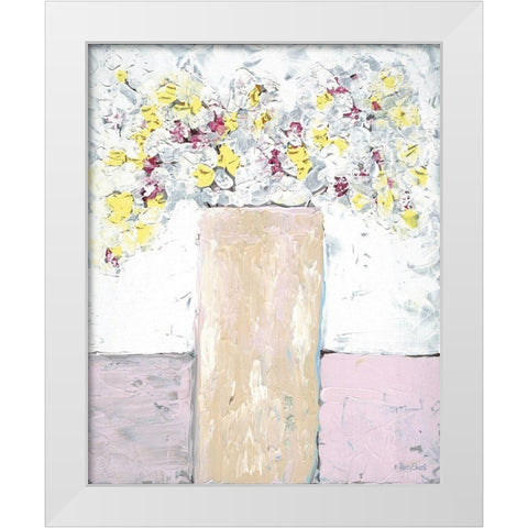 Kitchen Table Flowers White Modern Wood Framed Art Print by Ebert, Roey