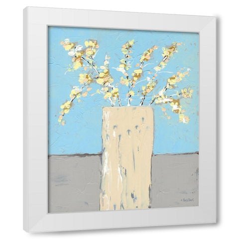 Forsythia White Modern Wood Framed Art Print by Ebert, Roey