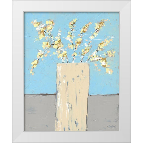 Forsythia White Modern Wood Framed Art Print by Ebert, Roey