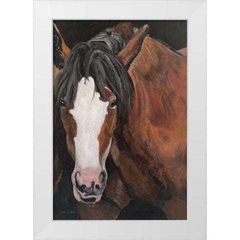 Horse Portrait I White Modern Wood Framed Art Print by Redman, Suzi