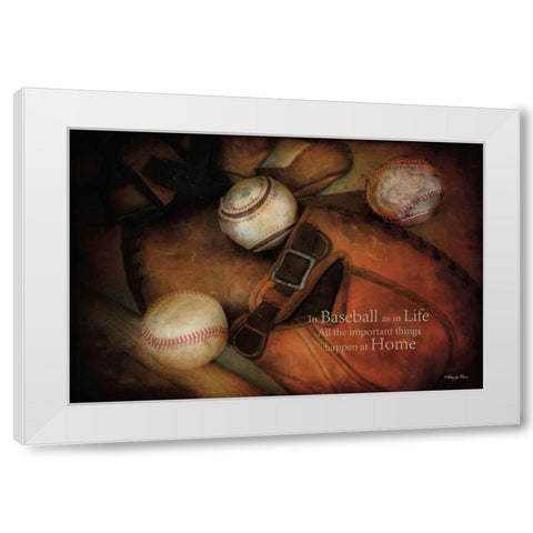 Baseball White Modern Wood Framed Art Print by Vieira, Robin-Lee