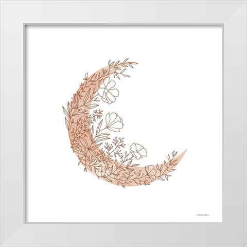 Flowers in the Moon White Modern Wood Framed Art Print by Nieman, Rachel