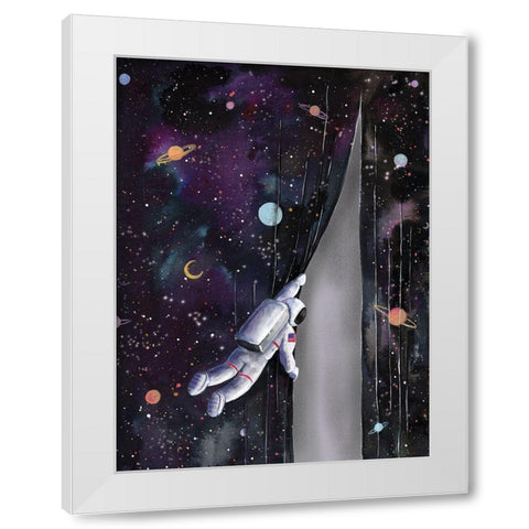 Astronaut in Space White Modern Wood Framed Art Print by Nieman, Rachel