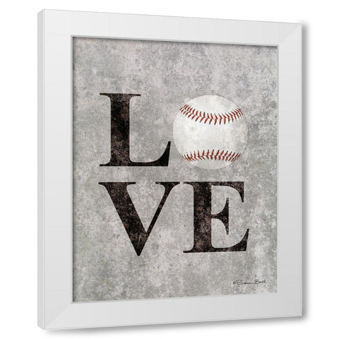 LOVE Baseball White Modern Wood Framed Art Print by Ball, Susan