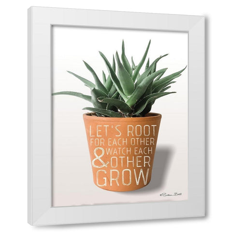 Succulent Watch Each Other Grow White Modern Wood Framed Art Print by Ball, Susan