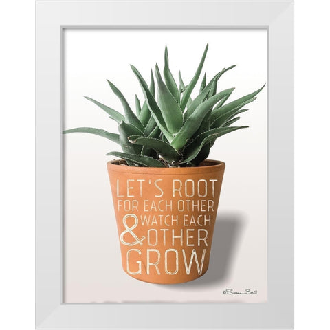 Succulent Watch Each Other Grow White Modern Wood Framed Art Print by Ball, Susan