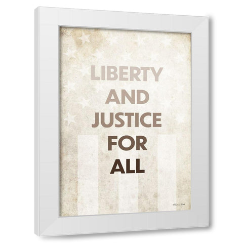 Liberty and Justice For All White Modern Wood Framed Art Print by Ball, Susan