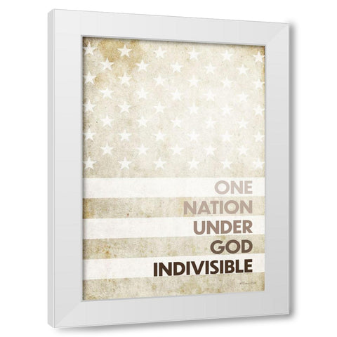 Indivisible White Modern Wood Framed Art Print by Ball, Susan