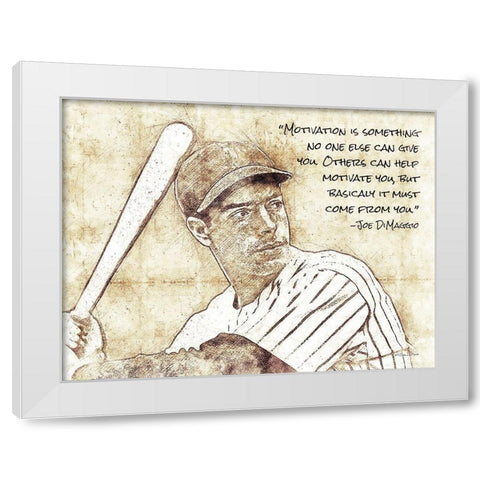 Joe DiMaggio White Modern Wood Framed Art Print by Ball, Susan