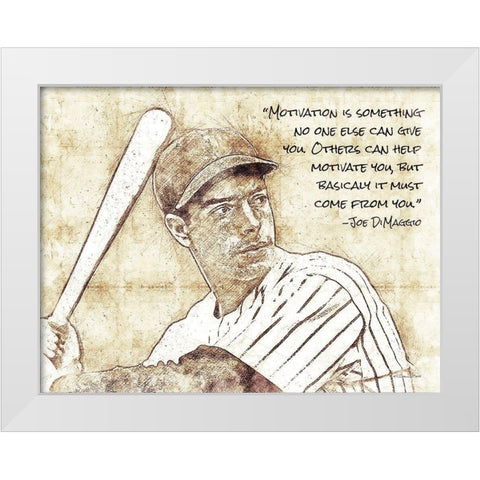 Joe DiMaggio White Modern Wood Framed Art Print by Ball, Susan