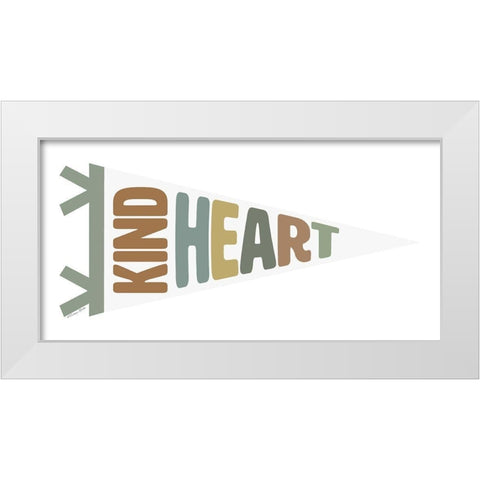 Kind Heart Pennant White Modern Wood Framed Art Print by Ball, Susan