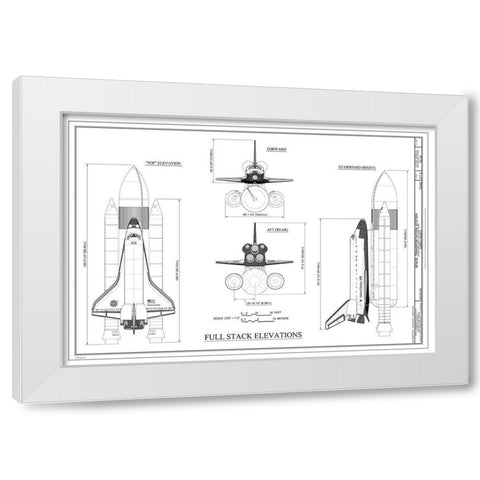 Discovery Full Stack Elevations White Modern Wood Framed Art Print by Stellar Design Studio