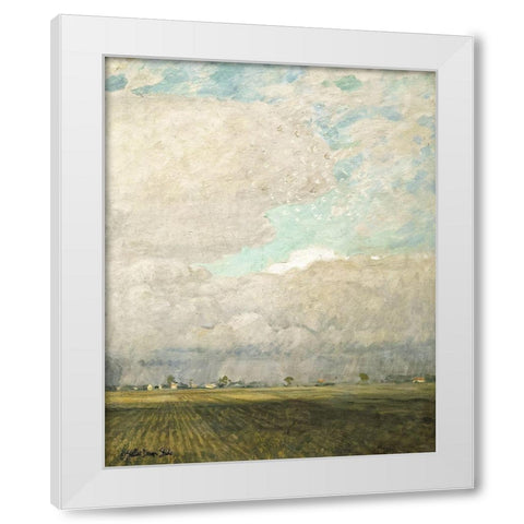 Pasture Land White Modern Wood Framed Art Print by Stellar Design Studio