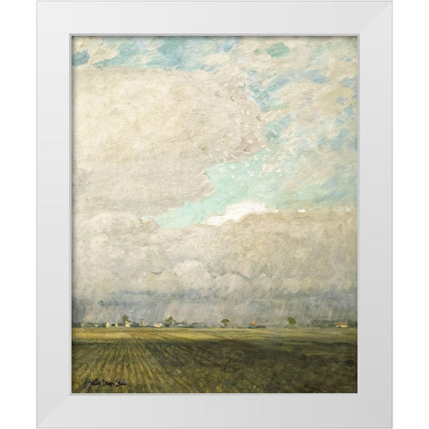 Pasture Land White Modern Wood Framed Art Print by Stellar Design Studio