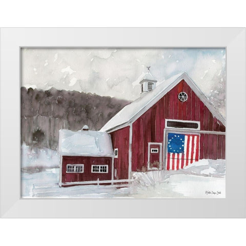 American Barn White Modern Wood Framed Art Print by Stellar Design Studio