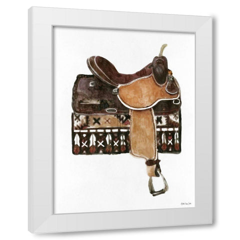 Saddle 1 White Modern Wood Framed Art Print by Stellar Design Studio
