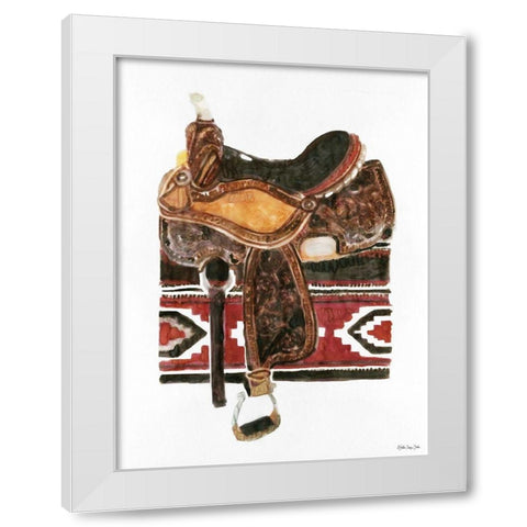Saddle 2 White Modern Wood Framed Art Print by Stellar Design Studio
