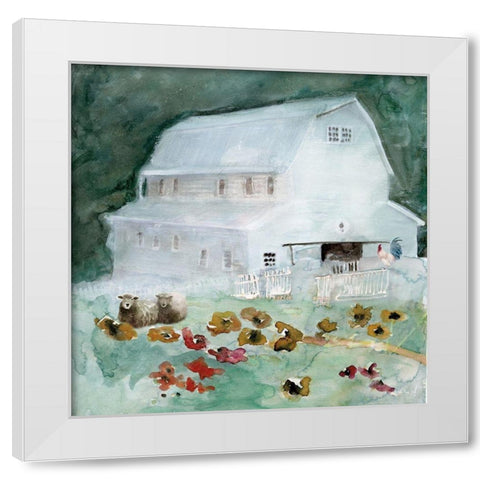 The Old Homestead White Modern Wood Framed Art Print by Stellar Designs Studio