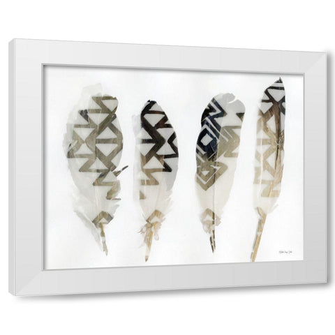 Feathers 2 White Modern Wood Framed Art Print by Stellar Design Studio