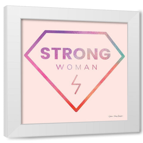 Strong Woman White Modern Wood Framed Art Print by Seven Trees Design